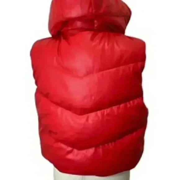 New Love  Tree Hooded Quilted Red  puffer  Vest Women’s Sz Large‎ NWT - Picture 5 of 10
